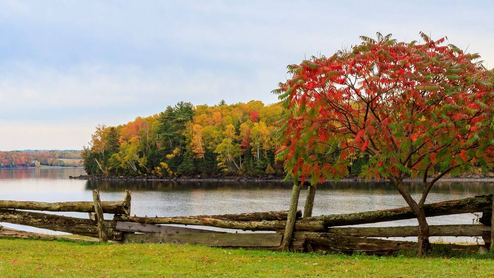 Panoramic view at Kings Landing near Nackawic, New Bruswick. Between Fredericton and Woodstock