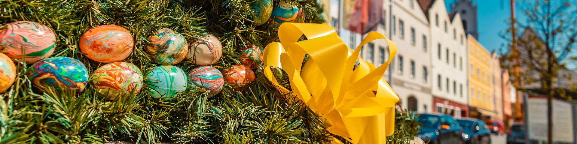 Traditional bavarian easter well at Aidenbach-Bavaria-Germany