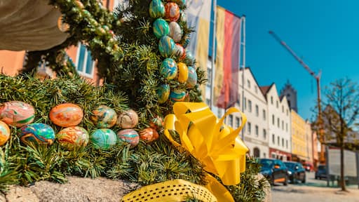 Traditional bavarian easter well at Aidenbach-Bavaria-Germany