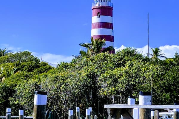 One of the last remaining manual-use lighthouses in the world. Hope Town Lighthouse.