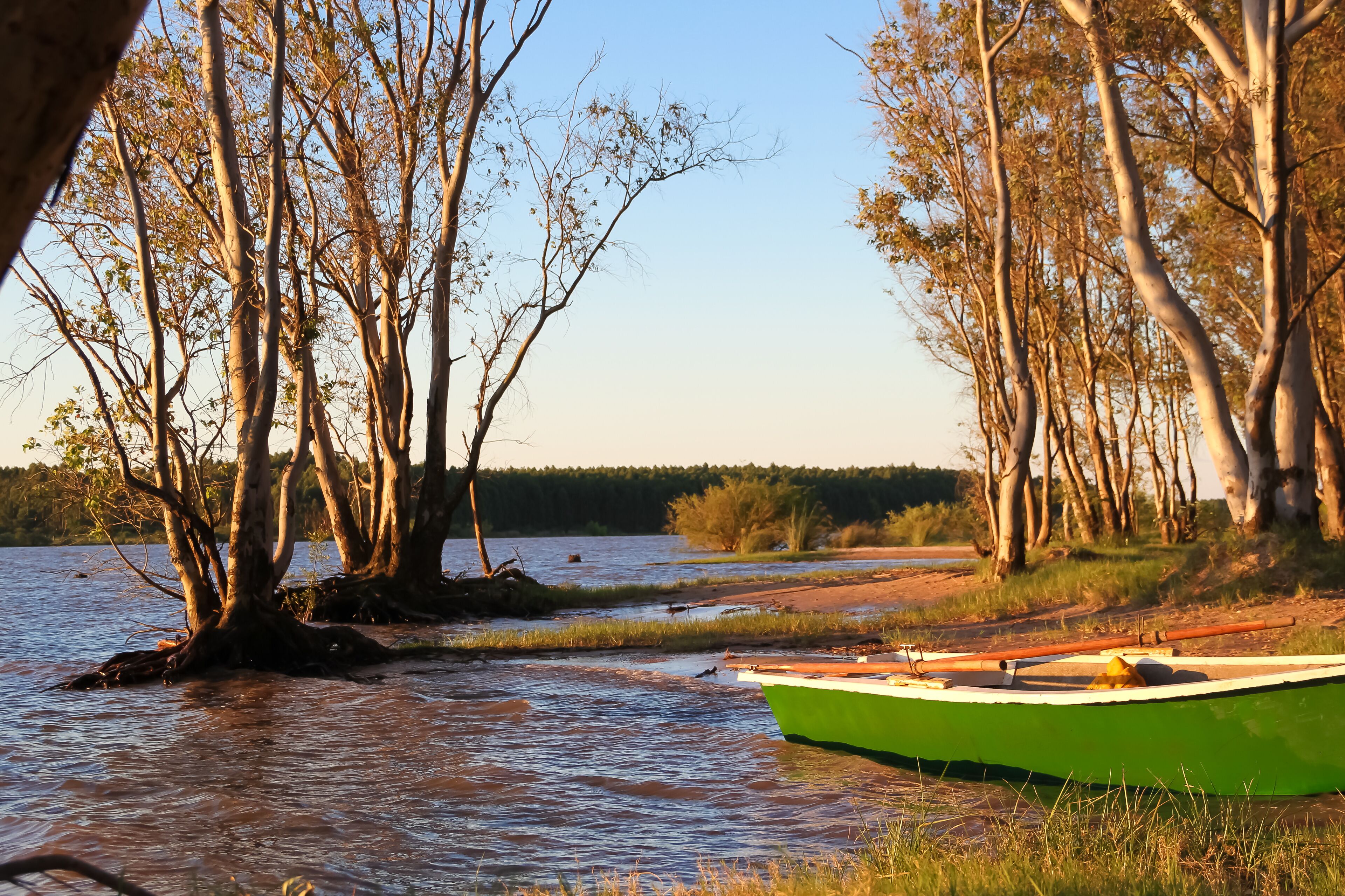 sunset on the sandy beaches of the Uruguay River