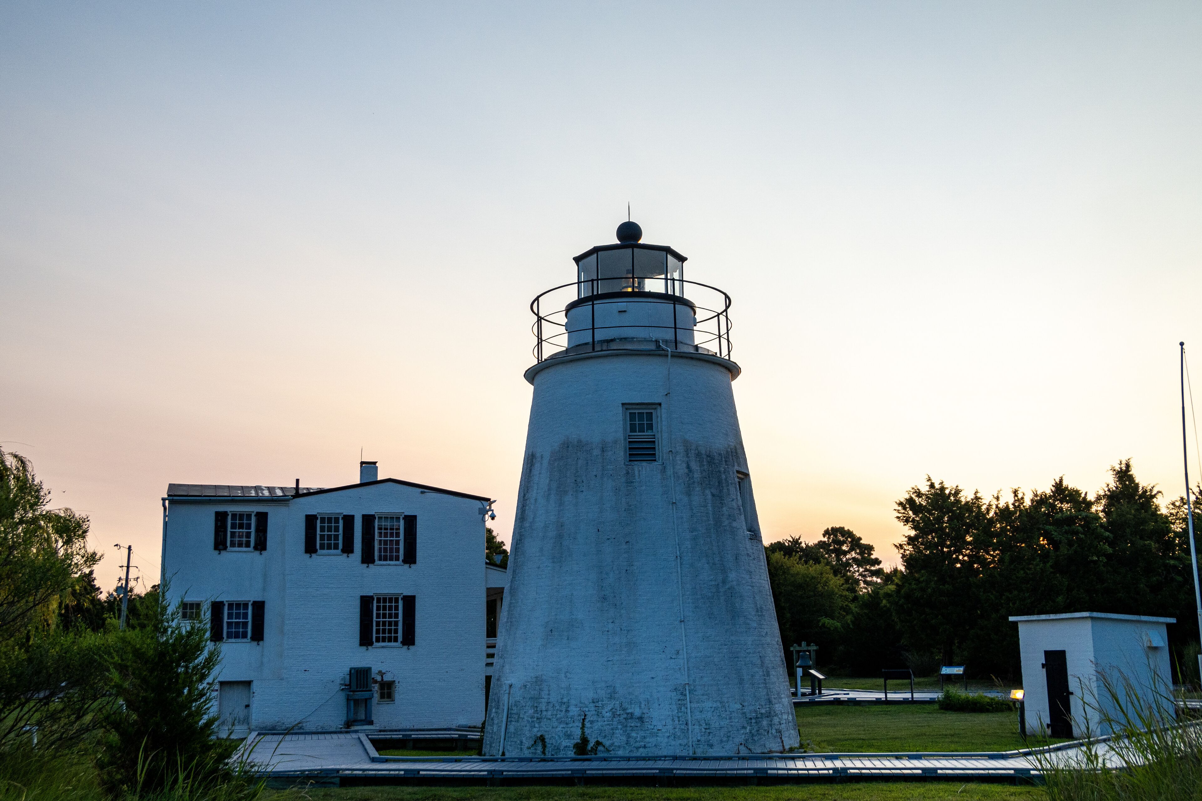 Piney Point, Maryland, USA The Piney Point Lighthouse in southern Maryland at dawn.