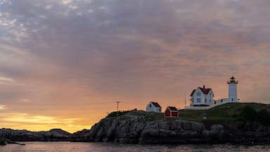 Nubble Lighthouse at sunrise, Cape Neddick, York, Maine