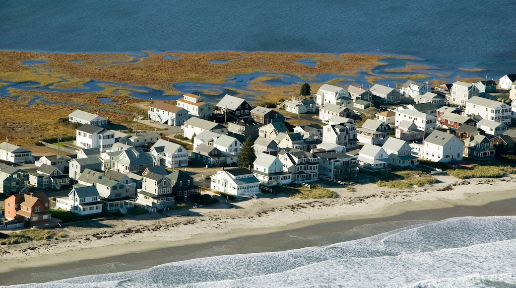 Summer homes on ocean and marsh of York Beach, Maine