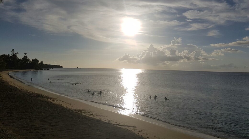Grange beach is located next to Buccoo Bay. Beautiful crystal water and sunsets!