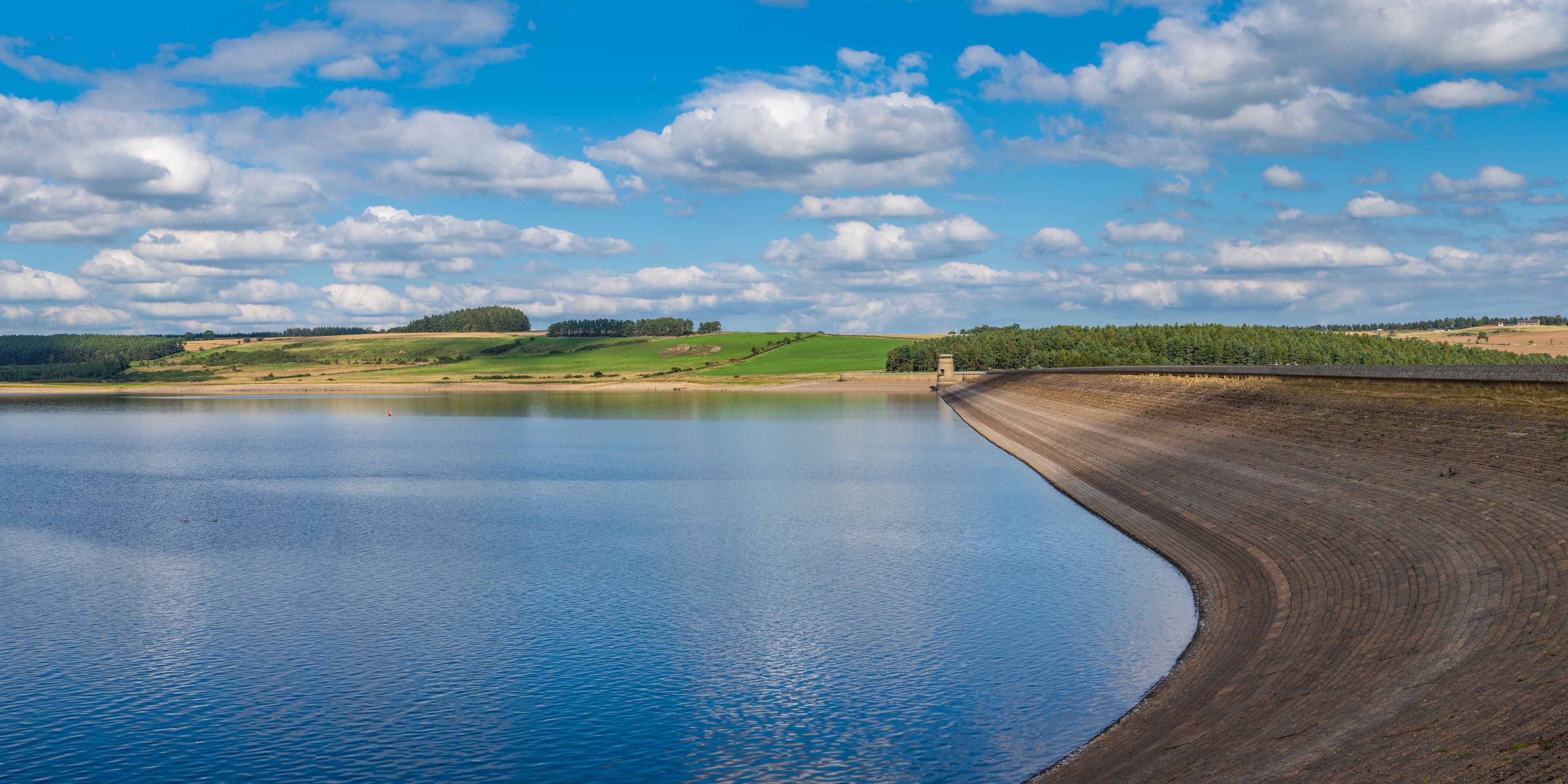 The dam of the Derwent Reservoir, County Durham, England, UK