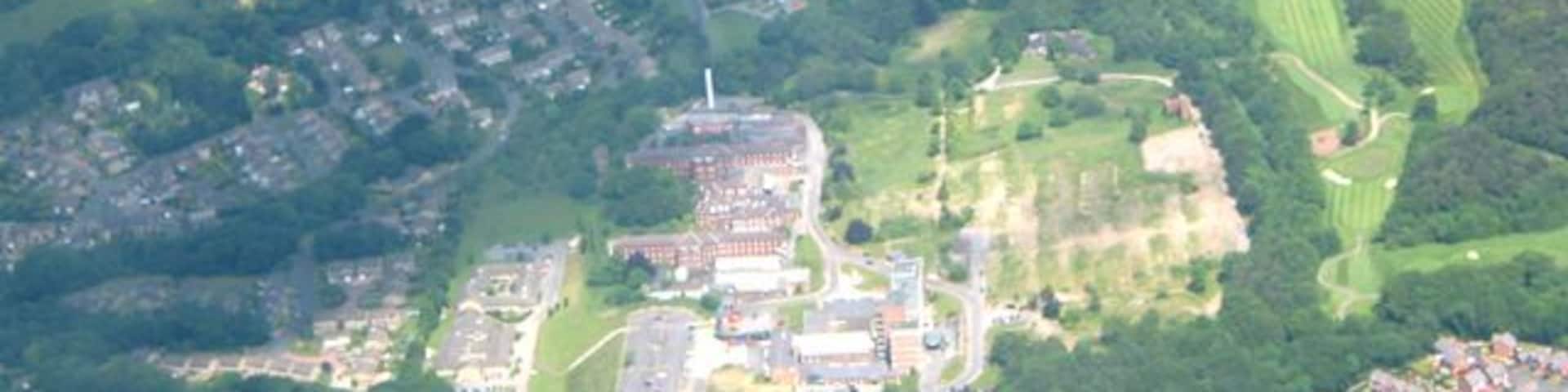 Shotley Bridge Hospital and surrounding area Aerial shot taken on a pleasure flight in a TB10 light aircraft. Shotley Bridge hospital - old and new are in the centre foreground.