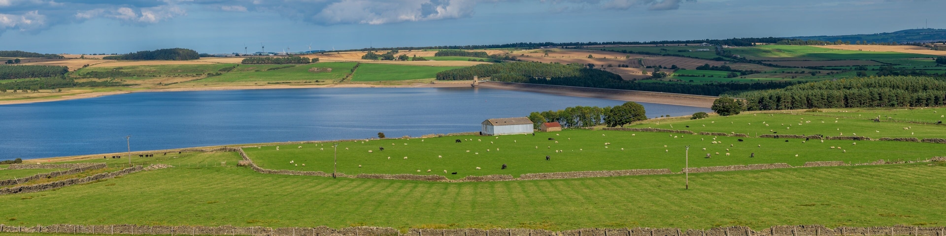 Looking to the east from the west side of the Derwent Reservoir, County Durham, England, UK