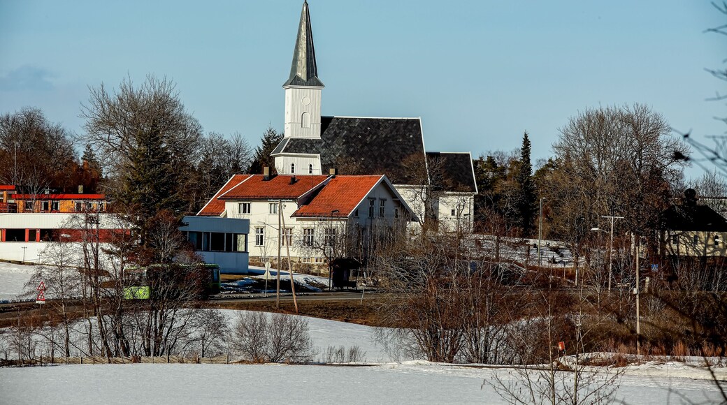 Lorenskog church and old school, Norway