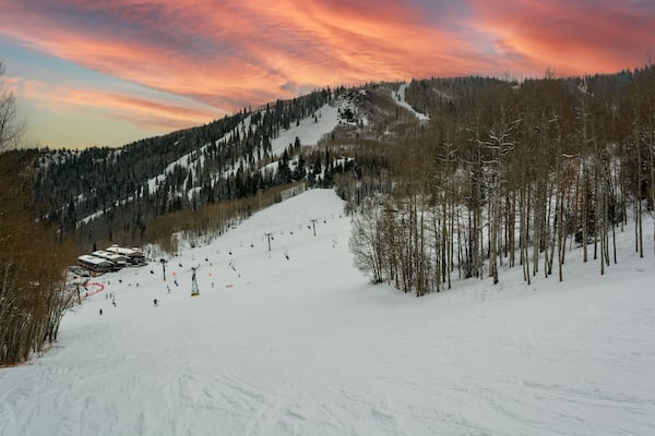 Sunlight Mountain Resort ski and snowboard area outside Glenwood Springs in the Colorado Rocky Mountains
