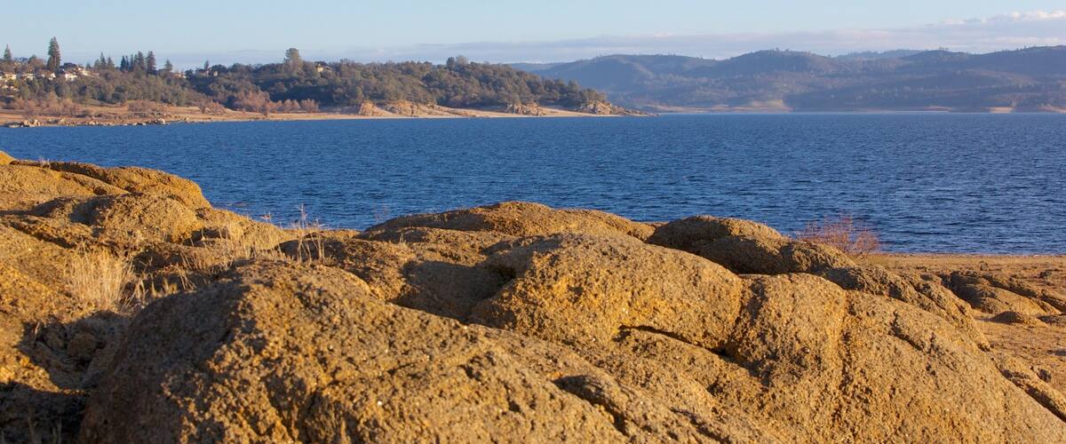 Folsom Lake State Recreation Area which includes general coastal views, landscape views and rugged coastline