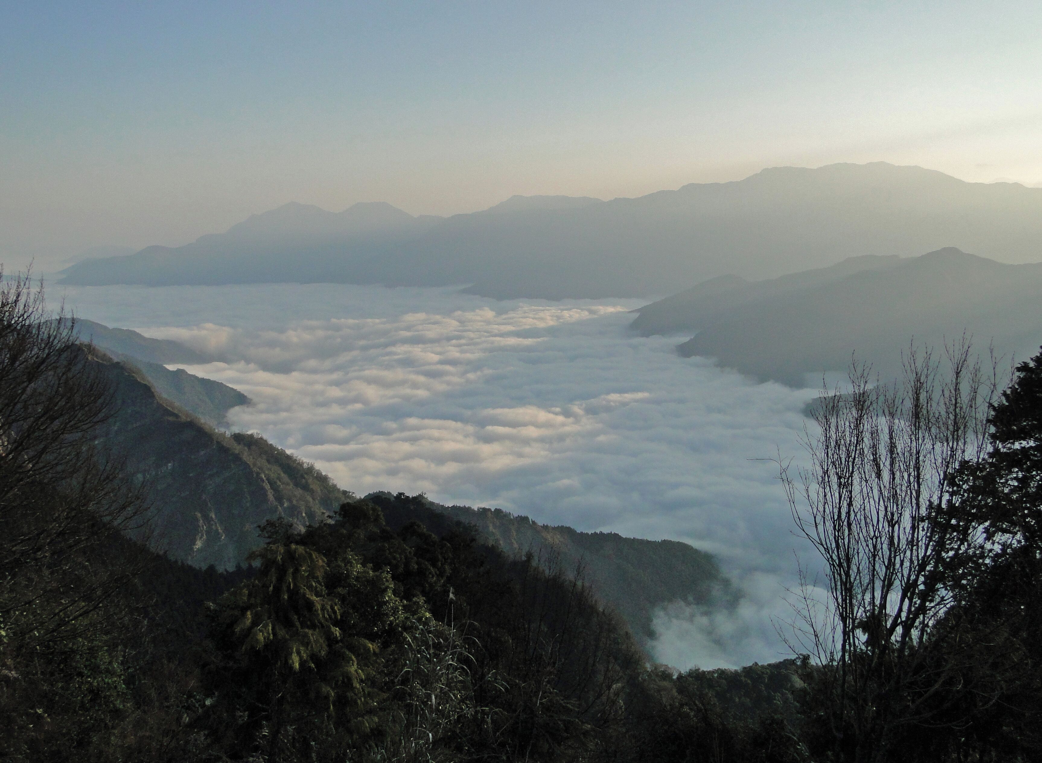 The Sea of clouds seen from Jhushan Mountain, Taiwan