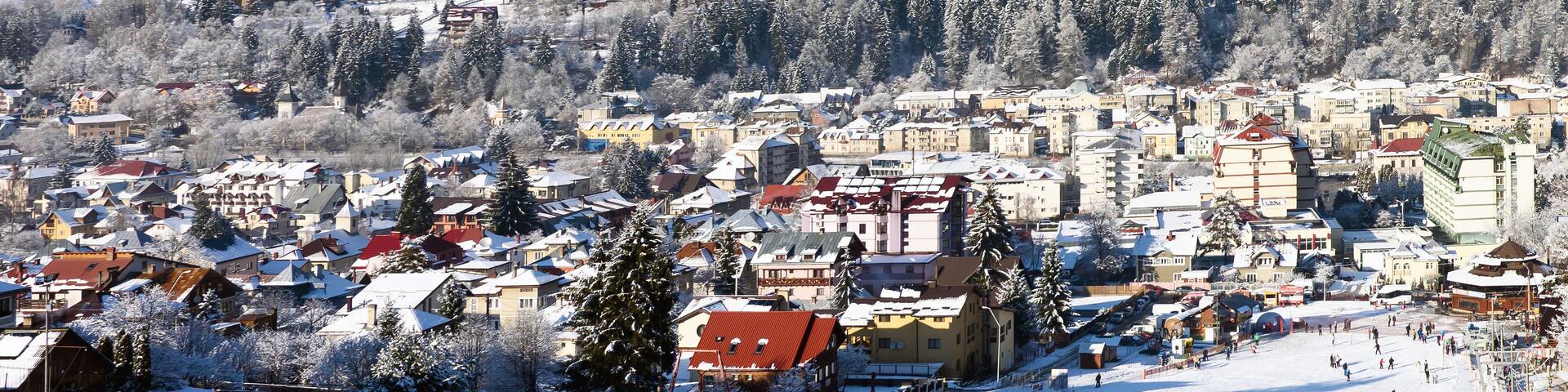 Vatra Dornei in winter time with snow
