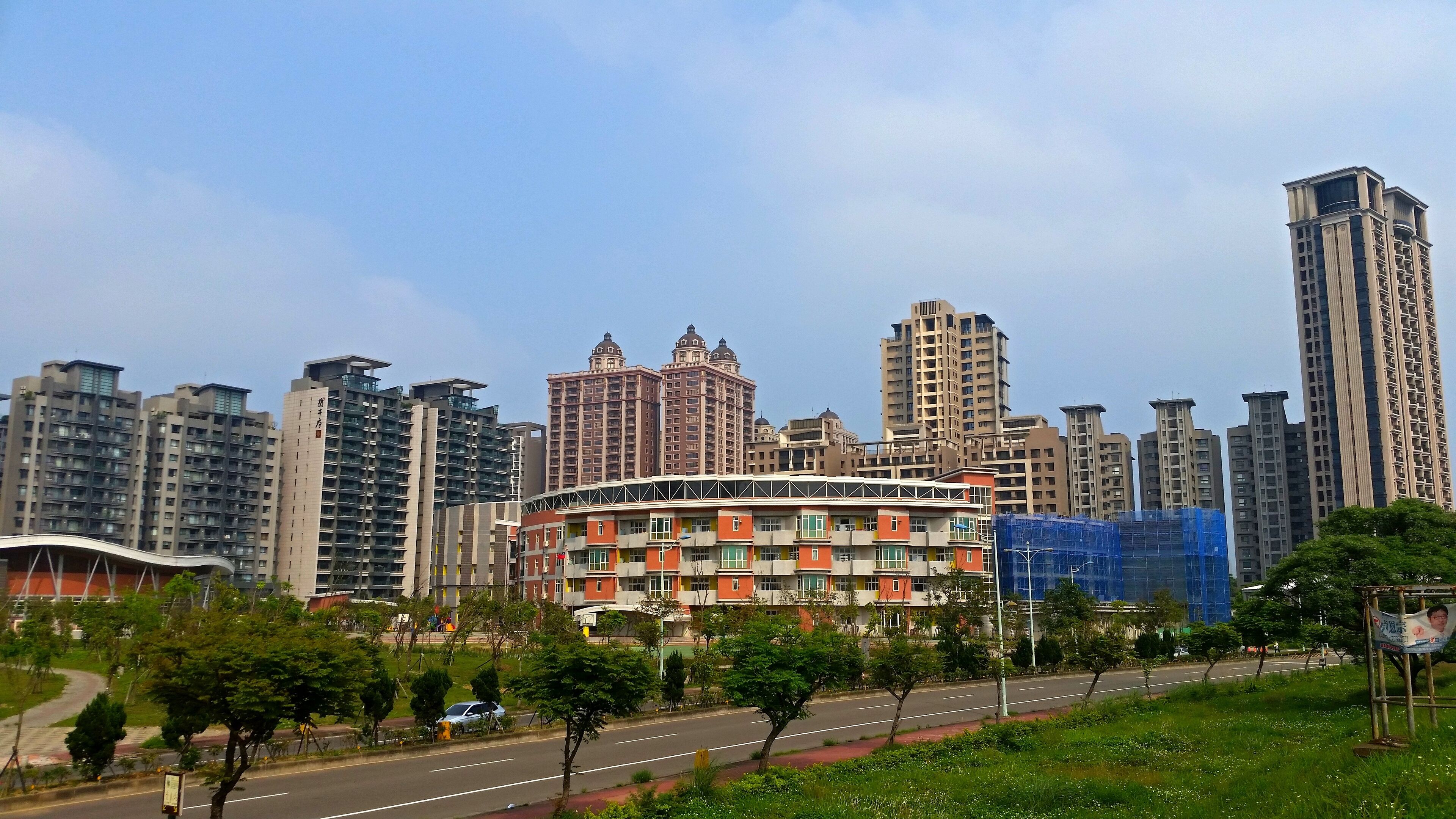The skyline of Xinglong Road Section 2, Zhubei, Hsinchu County, Taiwan.