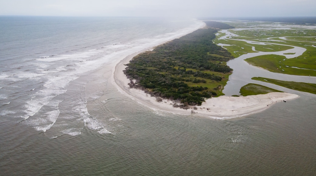 Aerial View of the Oceanfront near Bear Inlet in Onslow County North Carolina