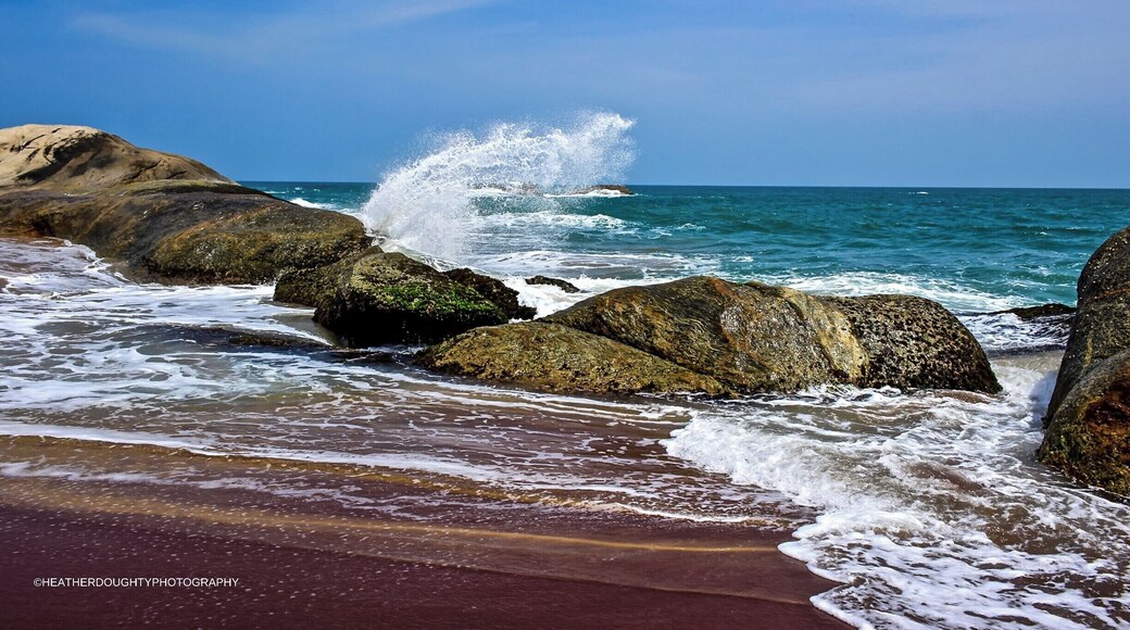 These are the remote beaches of Kirinda, Sri Lanka. We spent hours walking along the sand in what felt like our own, private paradise. I could have photographed the waves crashing vigorously into the boulders jutting out of the sand.