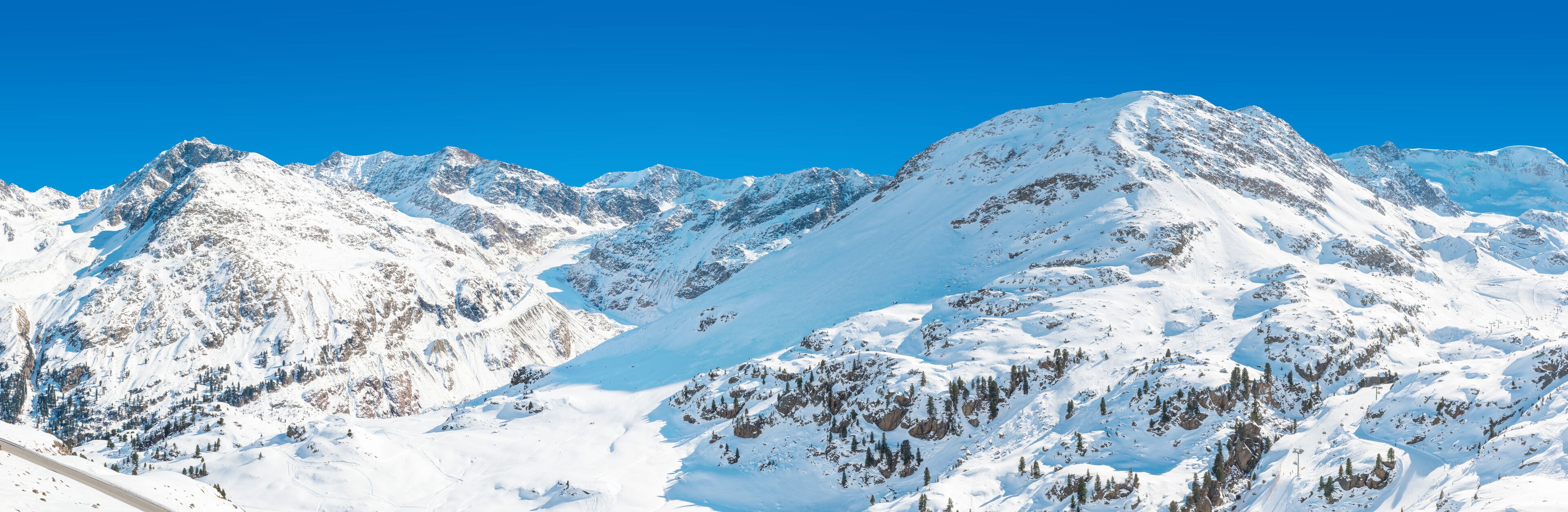 Austria Tirol Serfaus XXL Panorama  Gipfel Schnee Alpen Furgler Kaunertal Gletscher Österreich, Panorama, Gebirgspanorama, Österreich, Österreichisches Urlaubsgebiet, Alpengipfel, Winterurlaub, Ski
