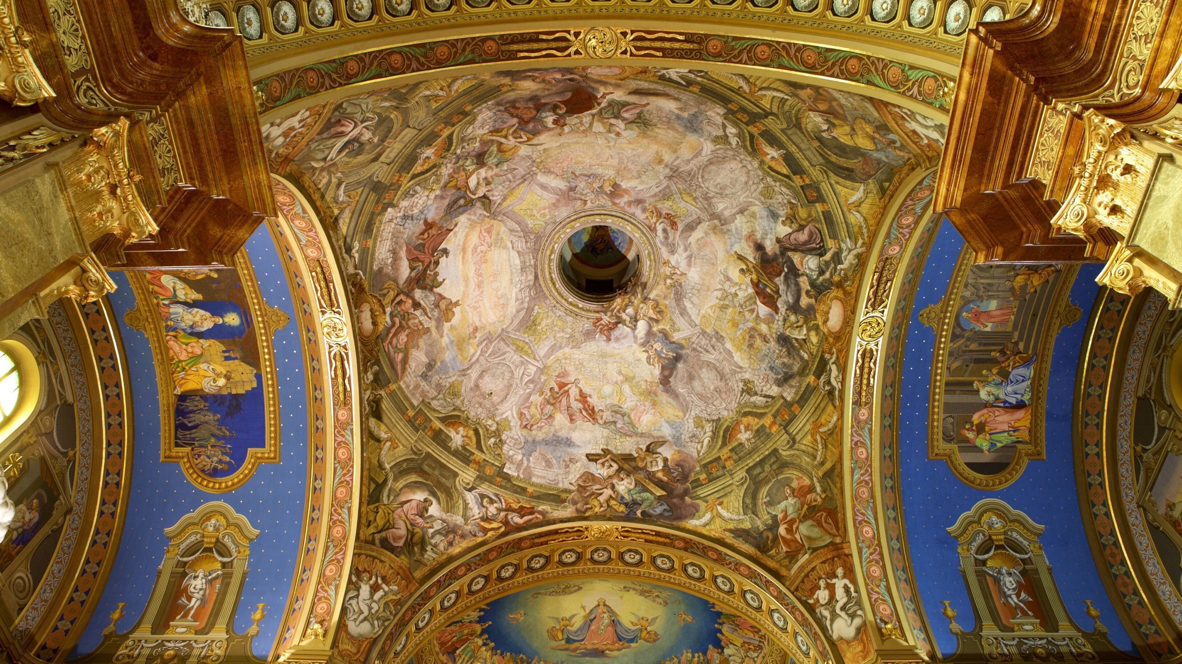 Roman Catholic Basilica showing religious elements, a church or cathedral and interior views