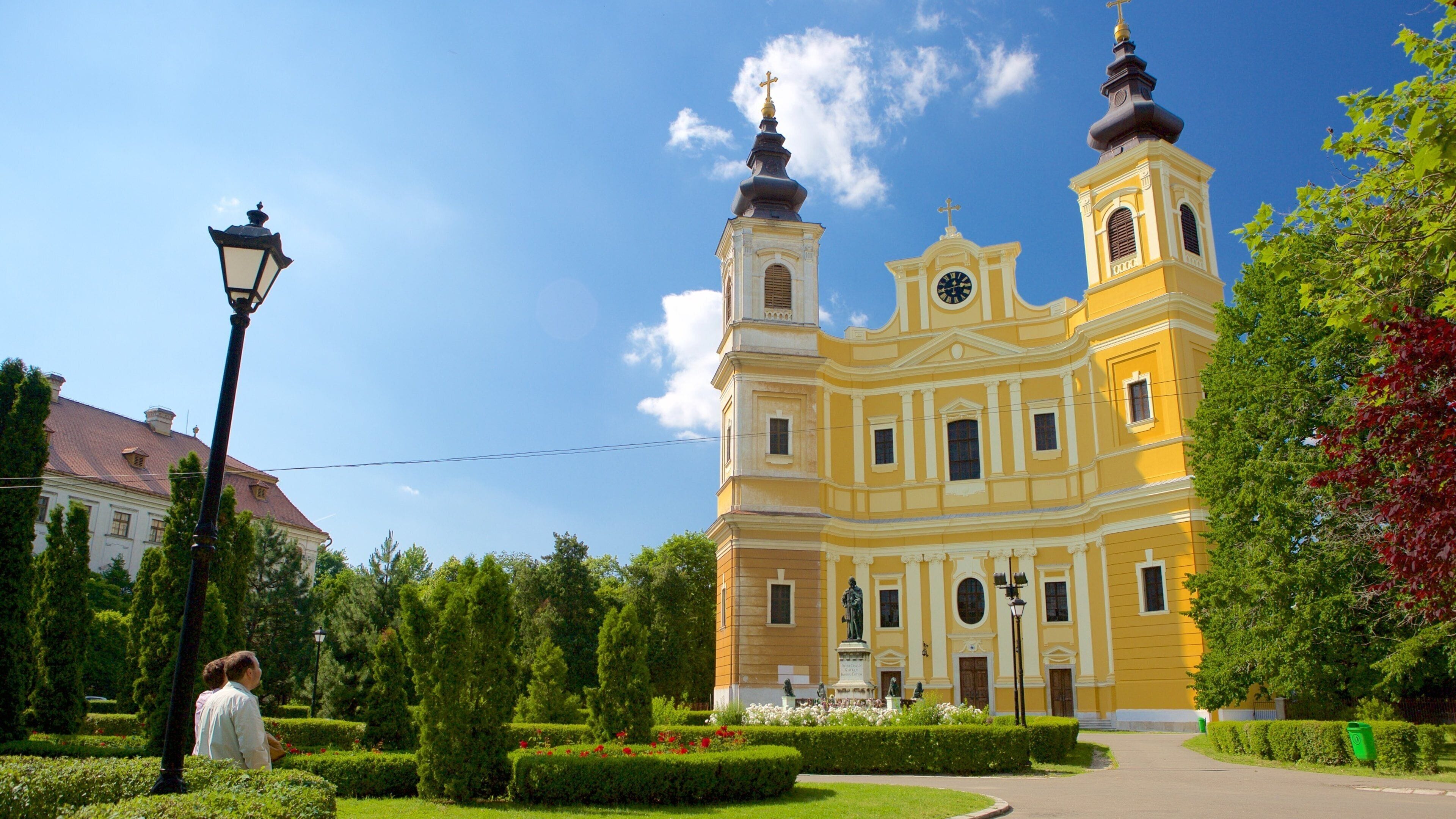 Roman Catholic Basilica showing a garden