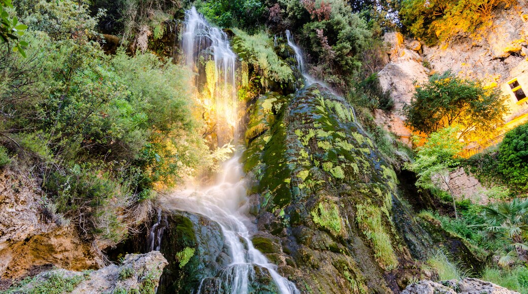 Waterfall in the village of Villecroze in Provence, France