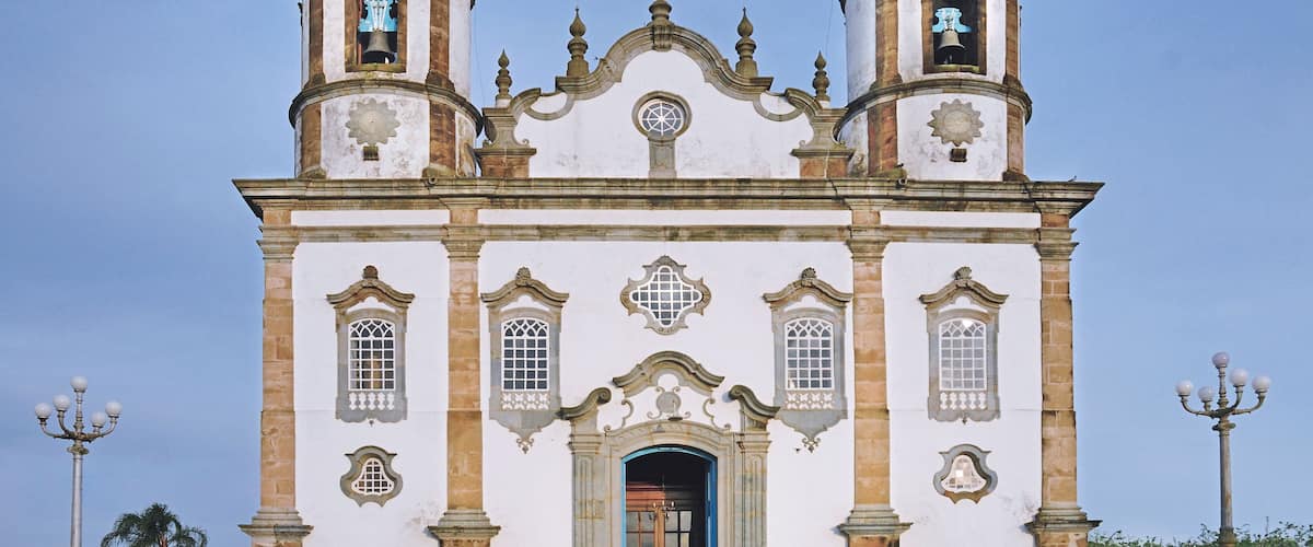 Church Our Lady of the Good Death, built in 1861 year at Barbacena city, colonial city founded during the Gold Extraction Period in XVII Century. Barbacena, MG, Brazil, 2019