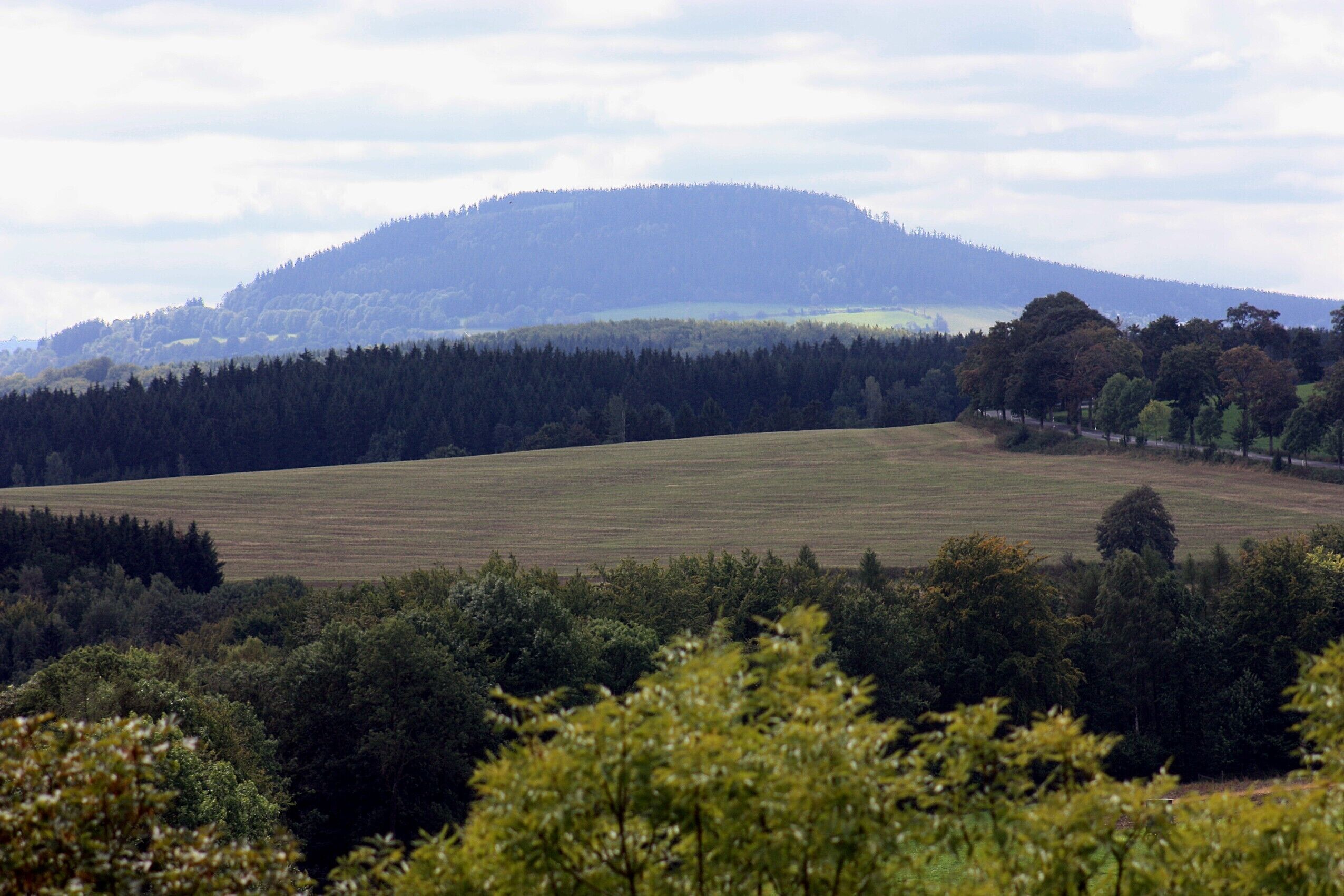Wolkenstein (Ore mountains), view from the castle to the mountain Pöhlberg