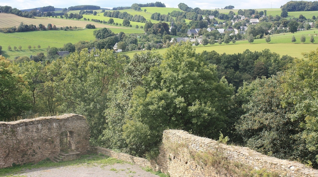 Wolkenstein (Ore mountains), view from the castle to Schönbrunn
