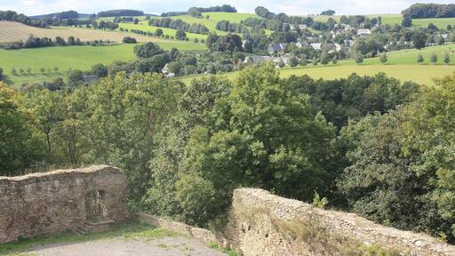 Wolkenstein (Ore mountains), view from the castle to Schönbrunn
