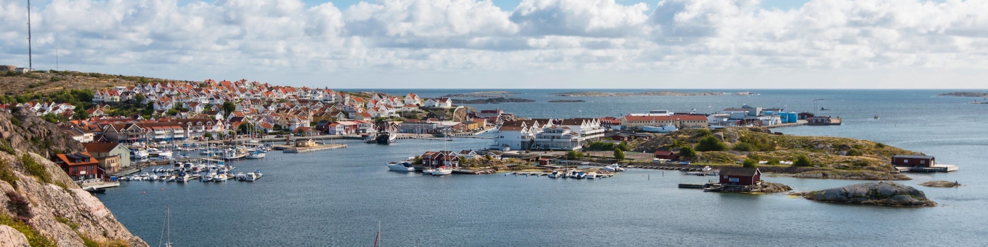 Kungshamn showing a coastal town, landscape views and general coastal views
