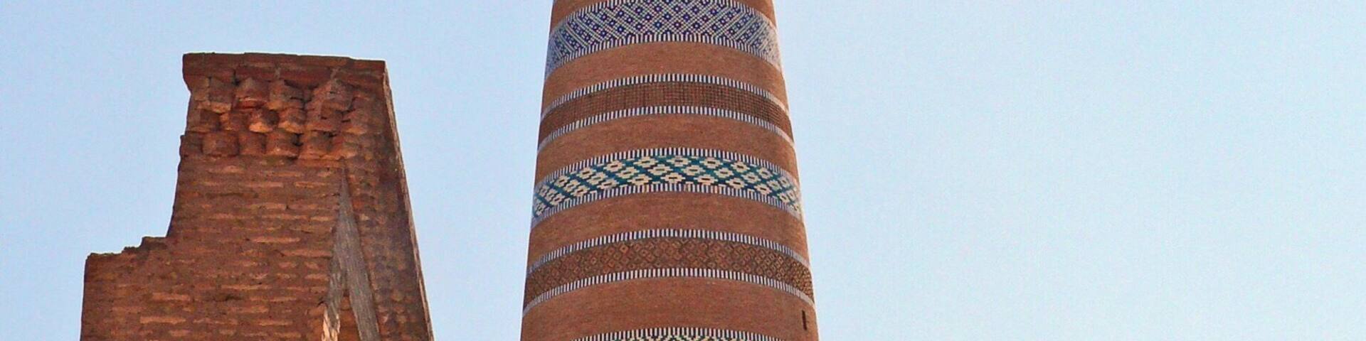 Another tall thin minaret in #Khiva.