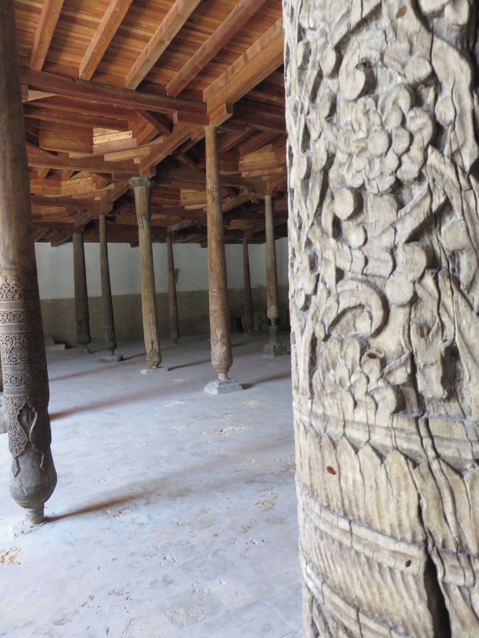 There are 218 wooden pillars in the Djuma mosque. The name actually means Friday mosque. It dates back to the end of the 18th century.