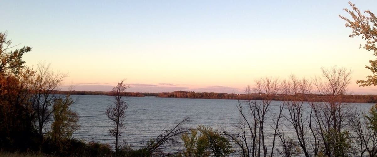 View of the large Minnesota River reservoir known as Lac Qui Parle.