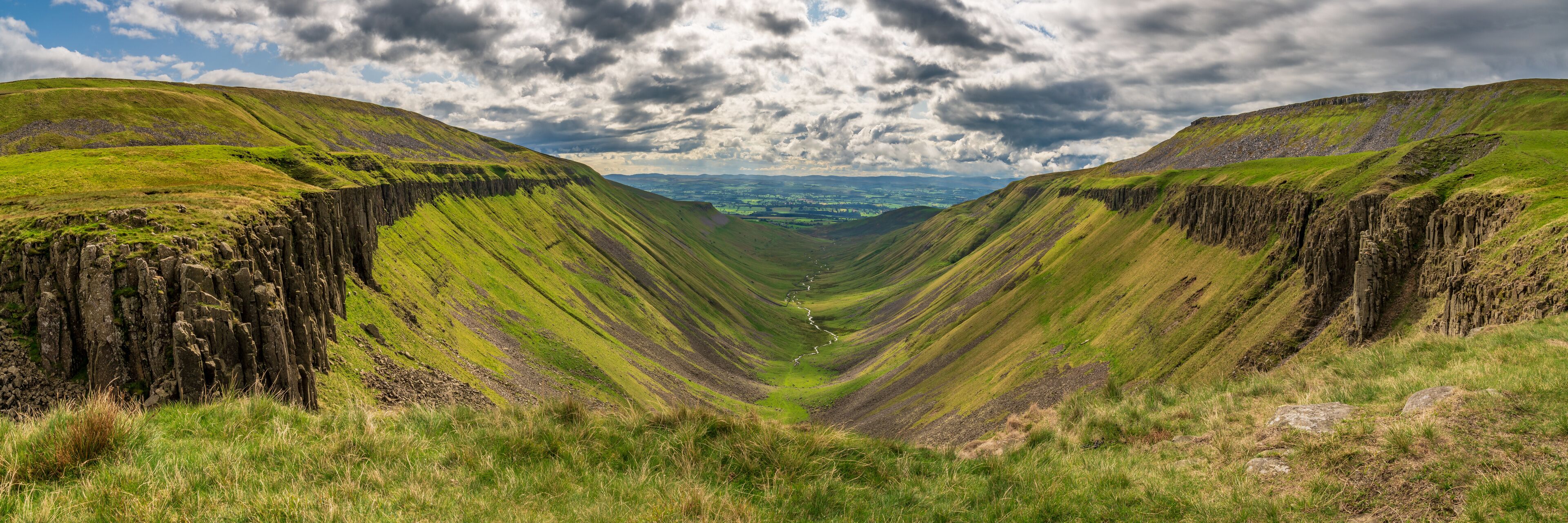 North Pennines landscape at the High Cup Nick in Cumbria, England, UK