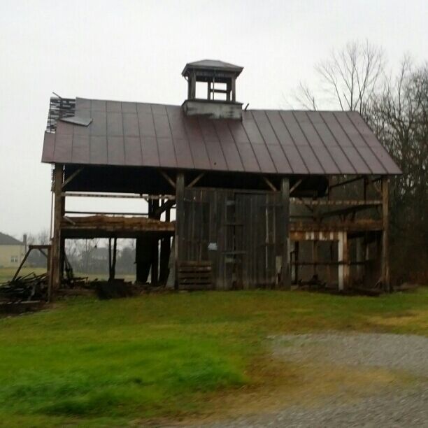 An abandoned barn well on its path to nonexistence.