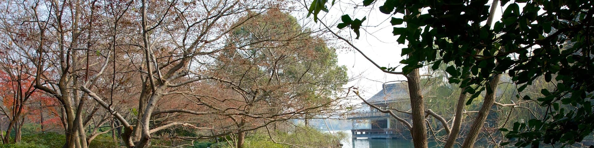 West Lake which includes a lake or waterhole and a garden