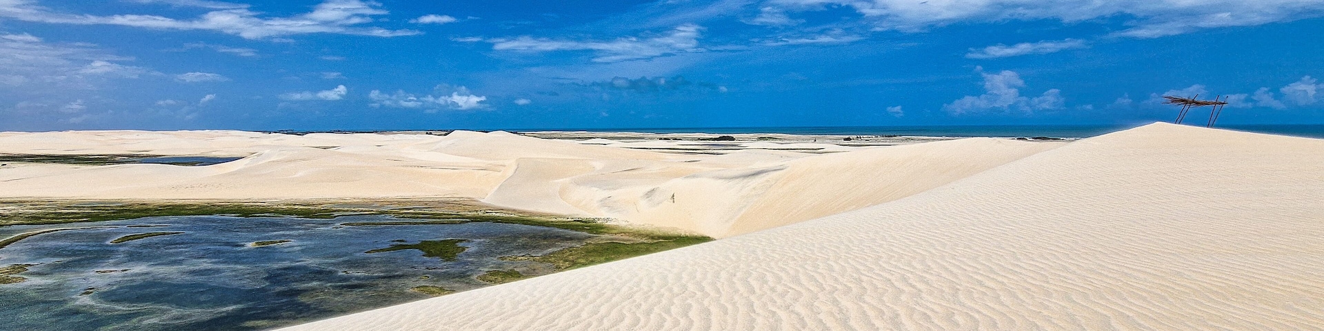 Buggy tour in the lagoon on the Funil Dune, Tatajuba Beach at Camocim, Jericoacoara, Ceara in Brazil
