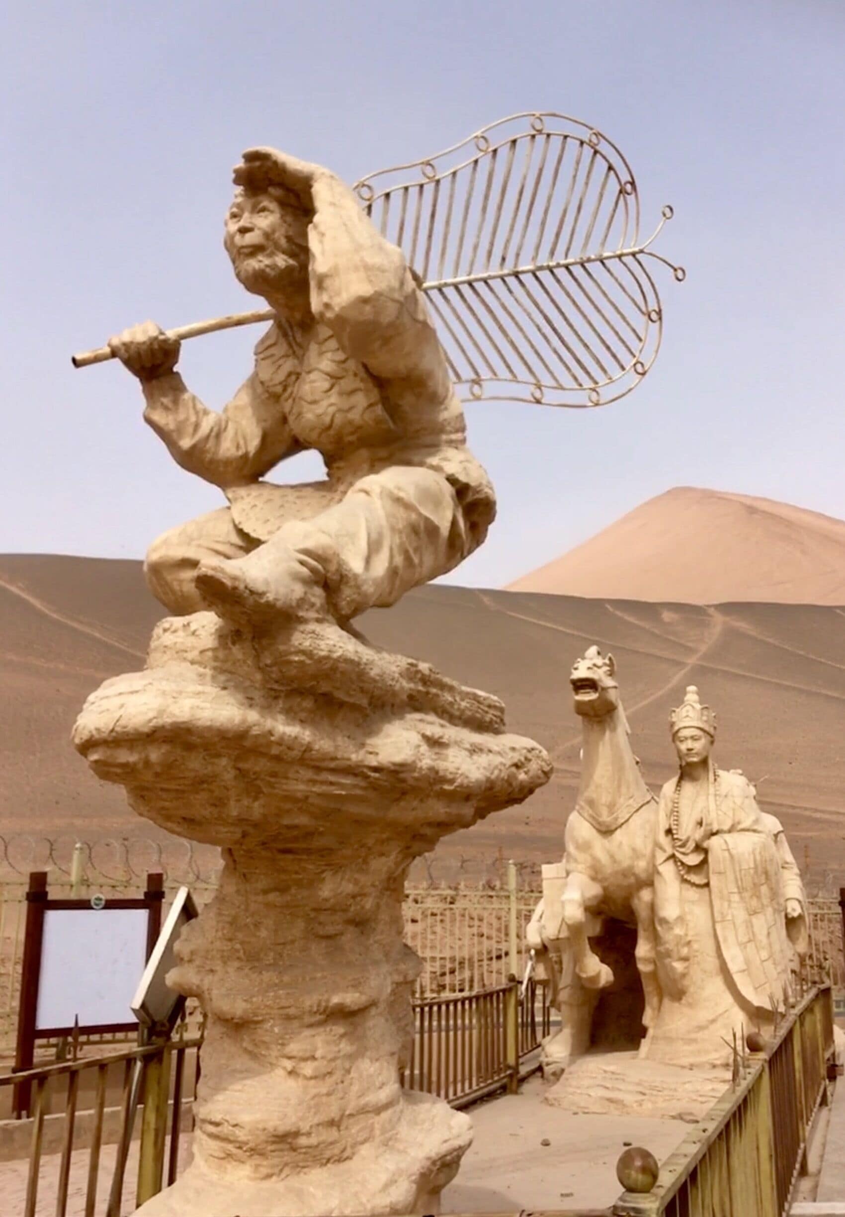 This is the Monkey King at the Flaming Mountains outside on Turpan, China.