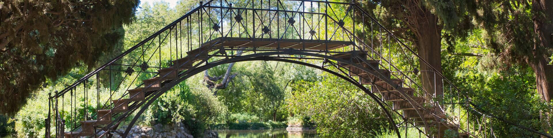 Bridge in the park “el “capricho” Madrid, Spain.