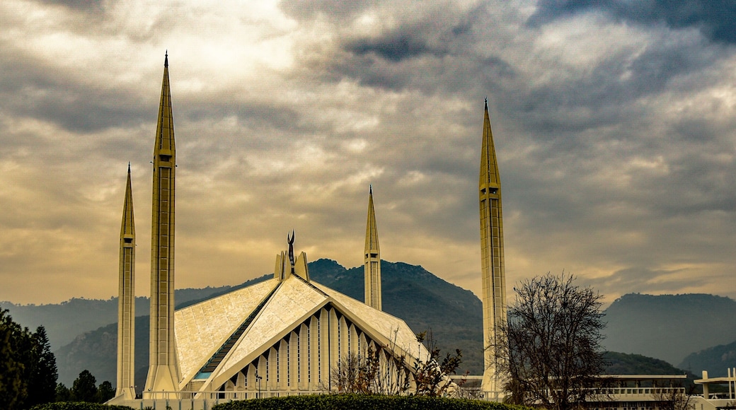 A beautiful view of Faisal Mosque, Islamabad, Pakistan. 19 January 2022