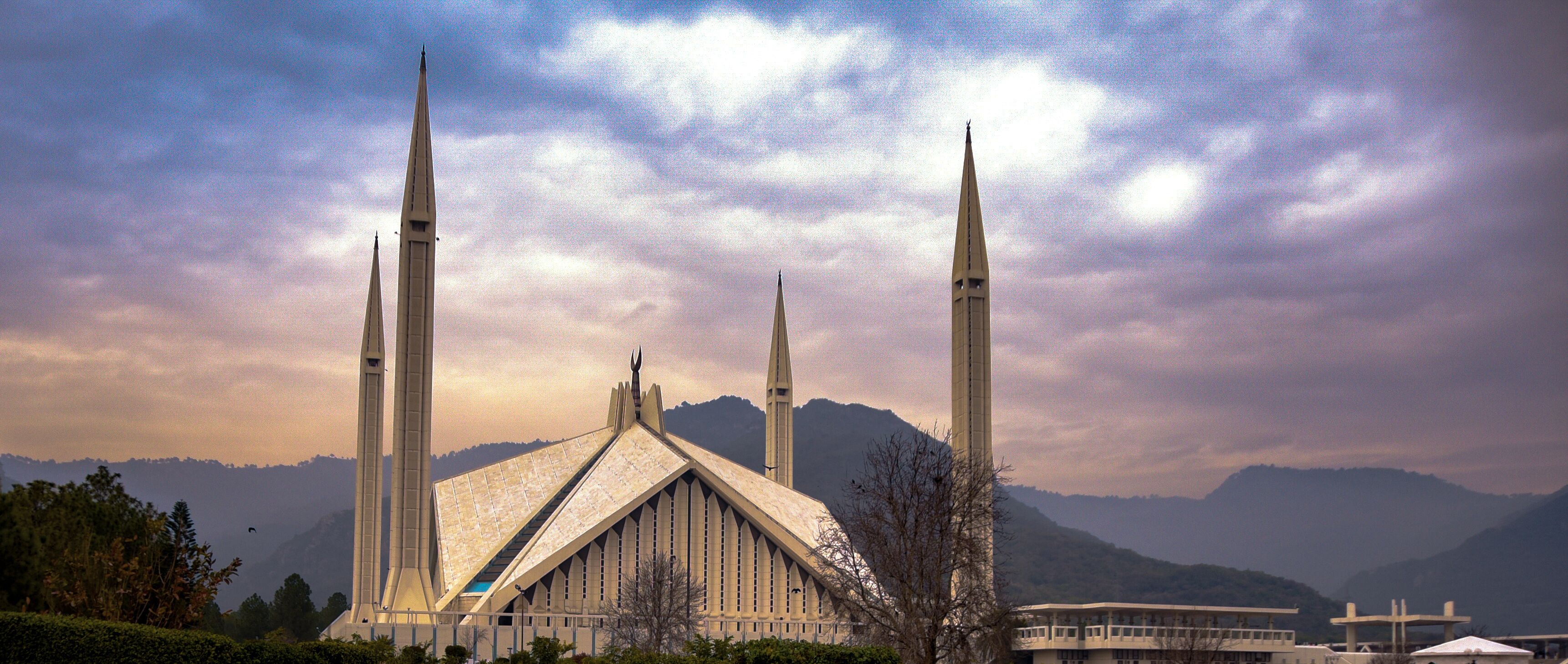 A beautiful view of Faisal Mosque,  Islamabad, Pakistan. 19 January 2022
