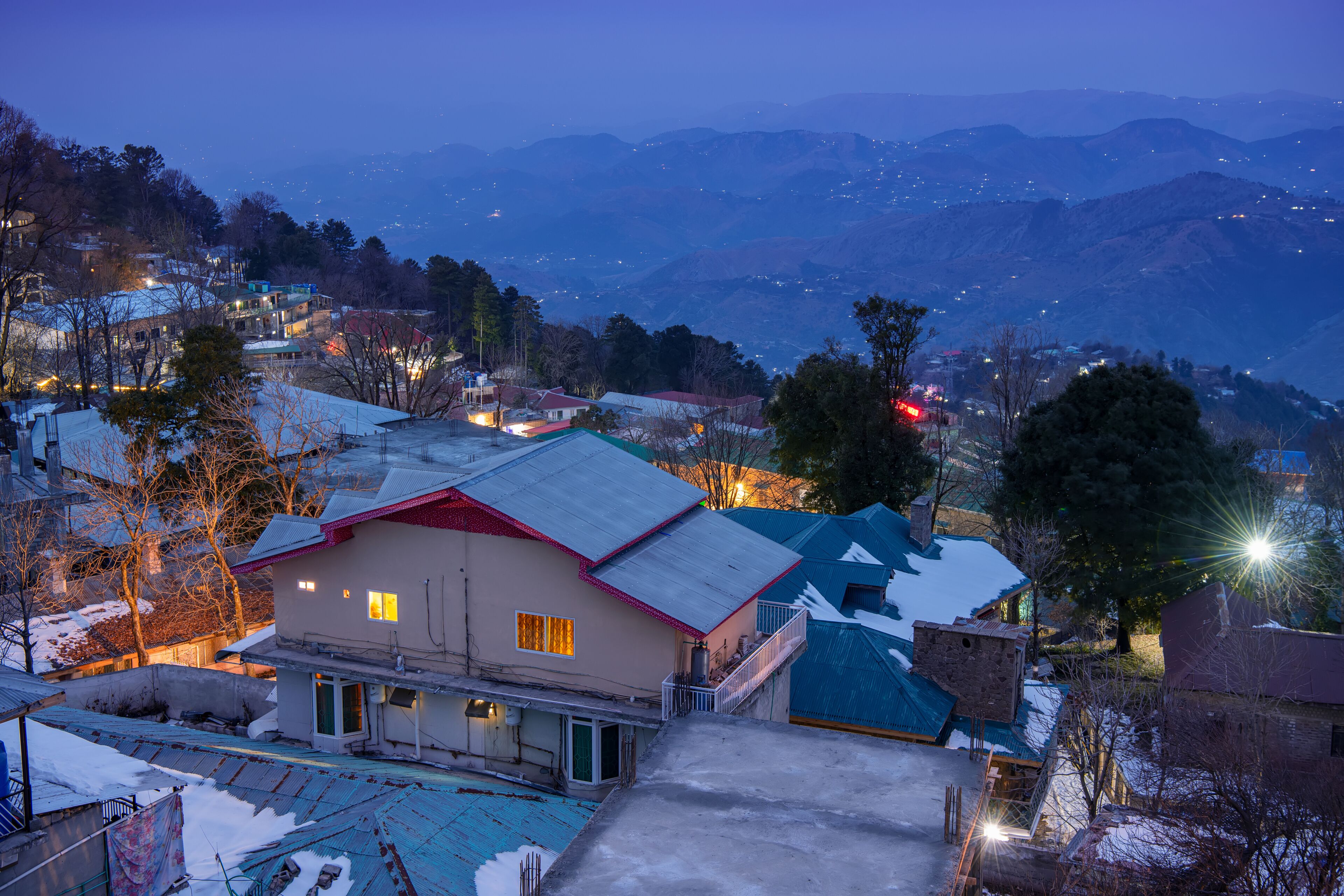 Early morning landscape view of Mall Road Muree
