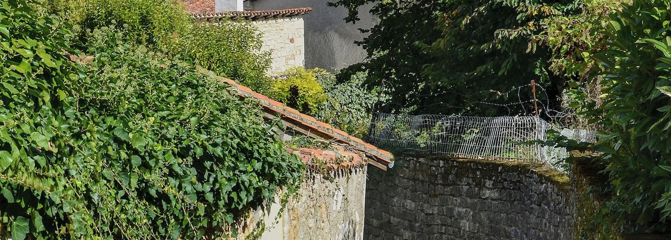 Pedestrian alley leading to rue Saint-Jean, Aubeterre-sur-Dronne, Charente, France.