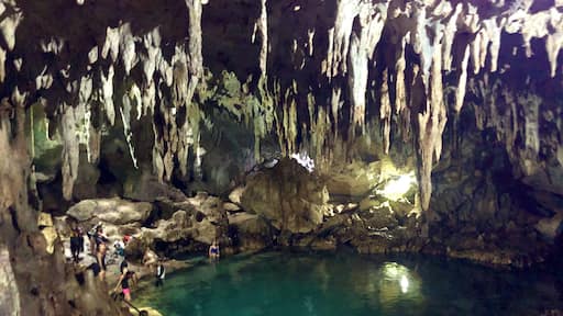 Natural swimming pool inside the cave