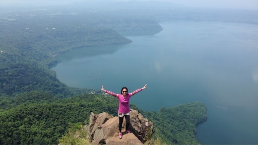 The entrance to Fingal's Cave on the isle of Staffa. The basalt columns rise out of the ocean either side of the entrance.