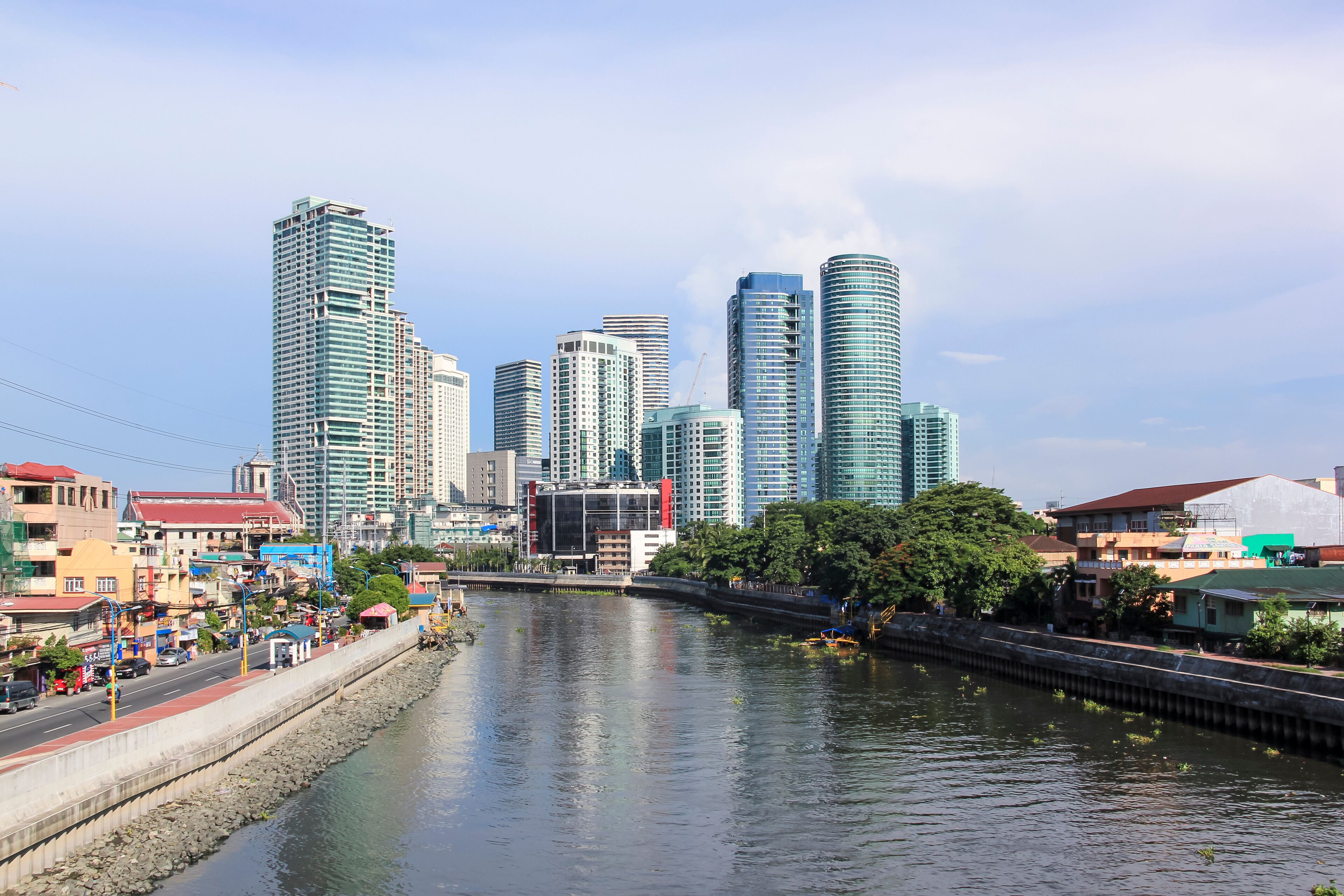 Pasig River Passing Rockwell & Makati in Manila Philippines