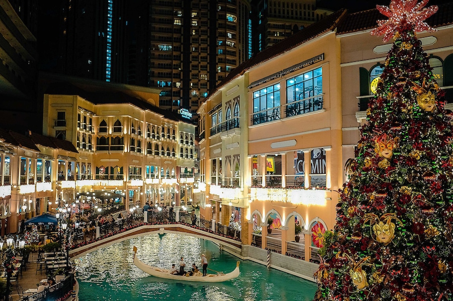 The mall’s grand canal offers mall guests an Italian experience with gondola ride tours by singing gondoliers.
The mall also has replicas of St. Mark’s Campanile in Piazza San Marco, the Rialto Bridge, which is inspired by the famous bridge in Venice and the Ponte de Amore bridge, where mall guests can participate at the mall’s love locks installation.