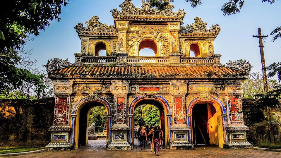 One of the several gates in Hue Royal Palace, Vietnam.
