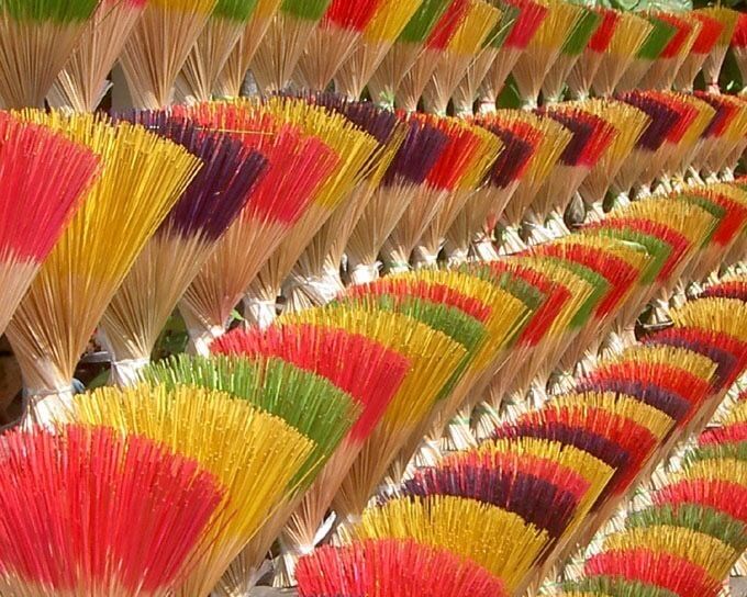 Lots of incense vendors are found advertising their goods throughout Vietnam.