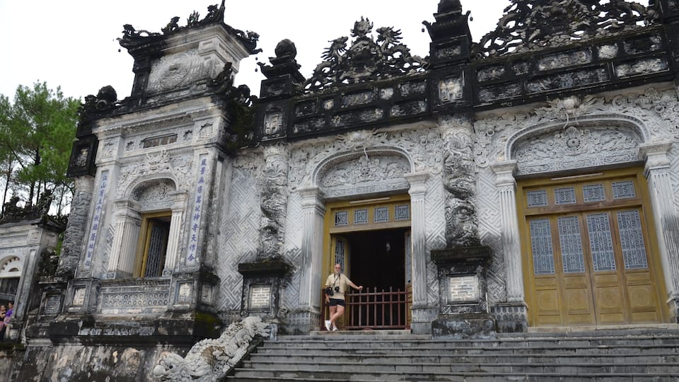 Emperor Khai Dinh’s Mausoleum. Inside is entirely mosaic. (Previously posted). It's stunning - don't miss it!