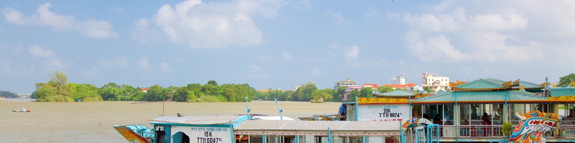 Hue showing a river or creek and boating